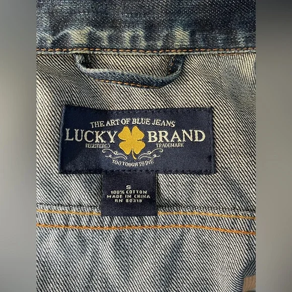 LUCKY BRAND Cotton Denim Trucker Jacket - Picture 14 of 15